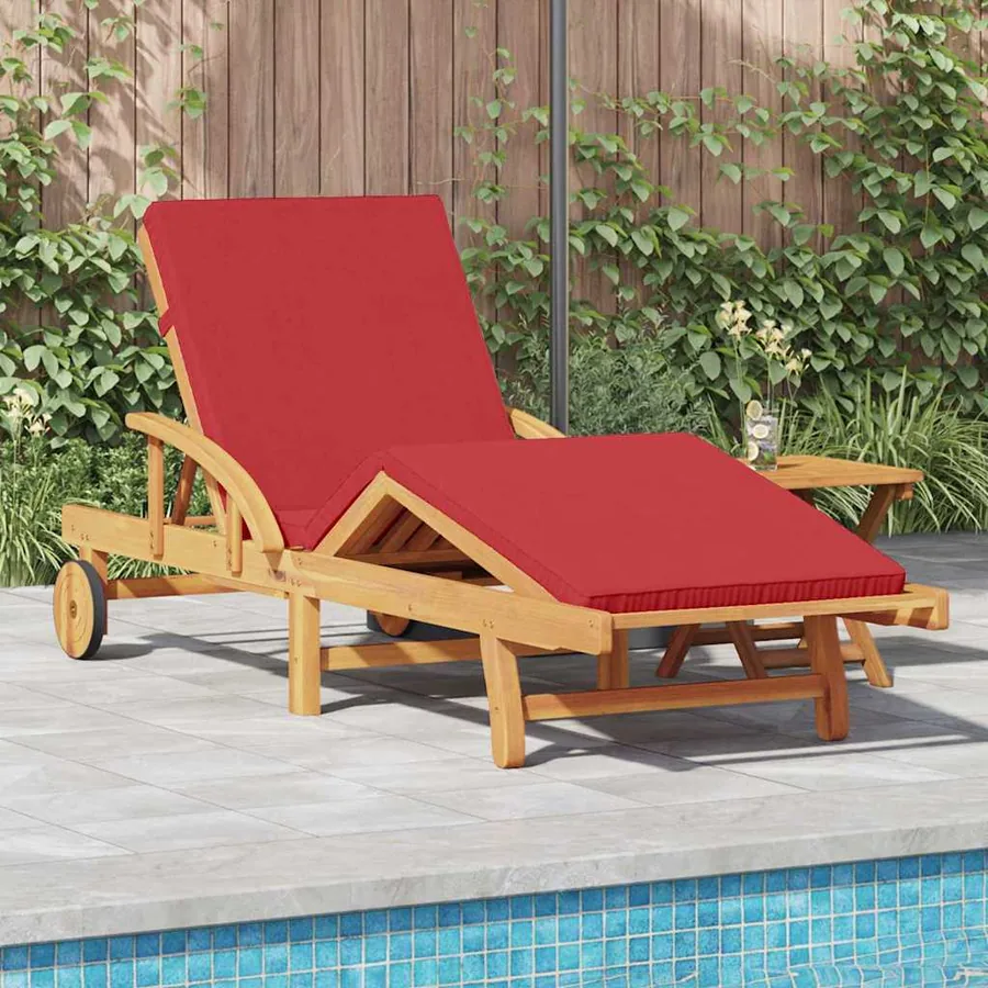Transat 2 pcs Rouge Bois d'Acacia Massif