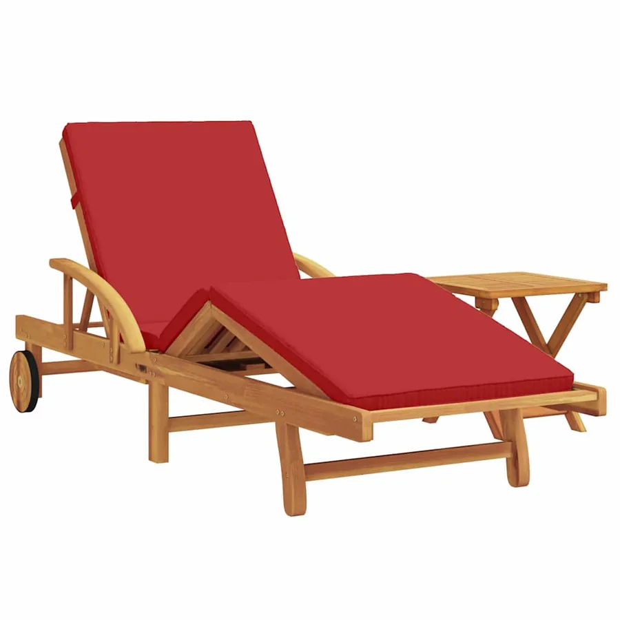 Transat 2 pcs Rouge Bois d'Acacia Massif - 2