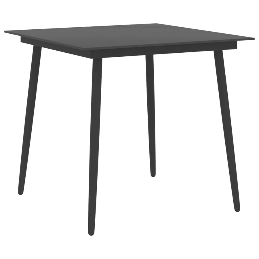 Ensemble à manger de jardin 5 pcs noir et marron - 8
