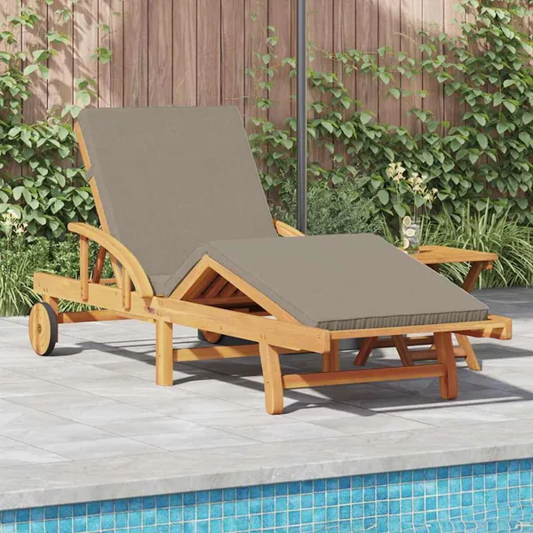 Transat Taupe 200 x 67 x 84 cm Bois d'Acacia Massif