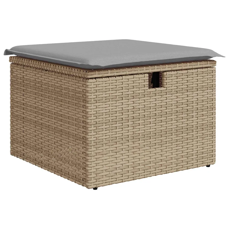 Ensemble de Canapés 5 pcs Beige et Gris clair polyrotin - 2