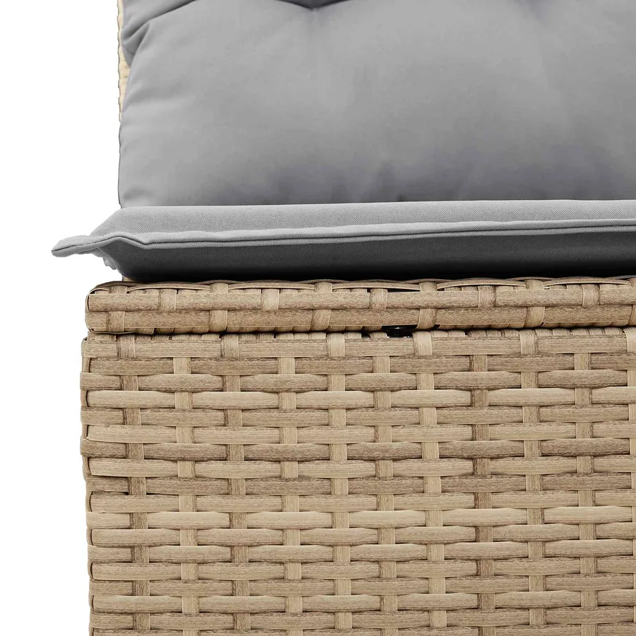Ensemble de Canapés 5 pcs Beige et Gris clair polyrotin - 3
