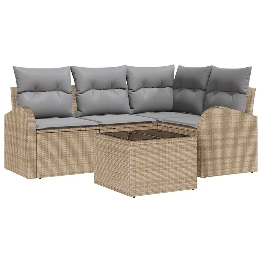 Ensemble de canapé de jardin Beige polyrotin - 2