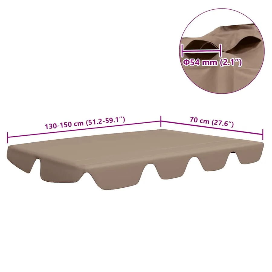 Toit de rechange de balançoire taupe 150/130x105/70 cm - 6