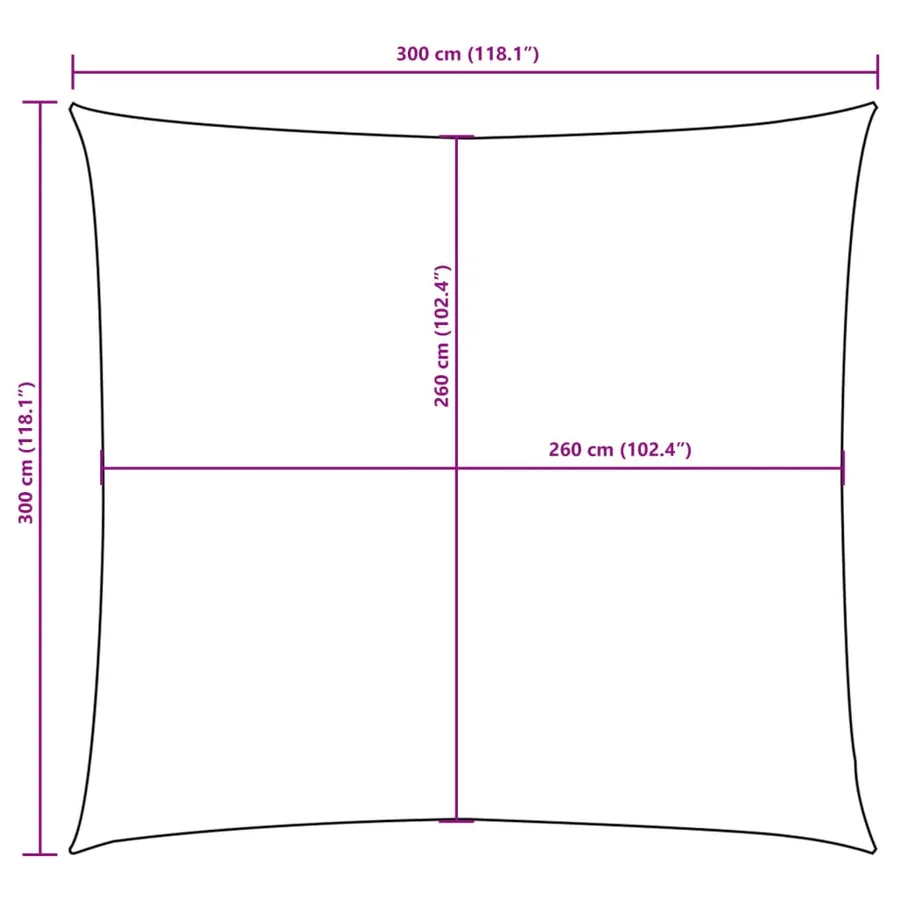 Voile de parasol tissu oxford carré 3x3 m noir - 10