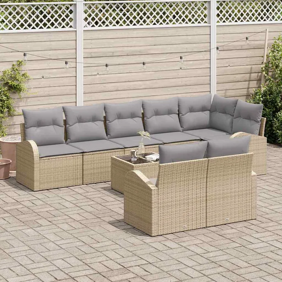 Ensemble de canapé de jardin Beige et gris 55 x 55 x 37 cm - 3