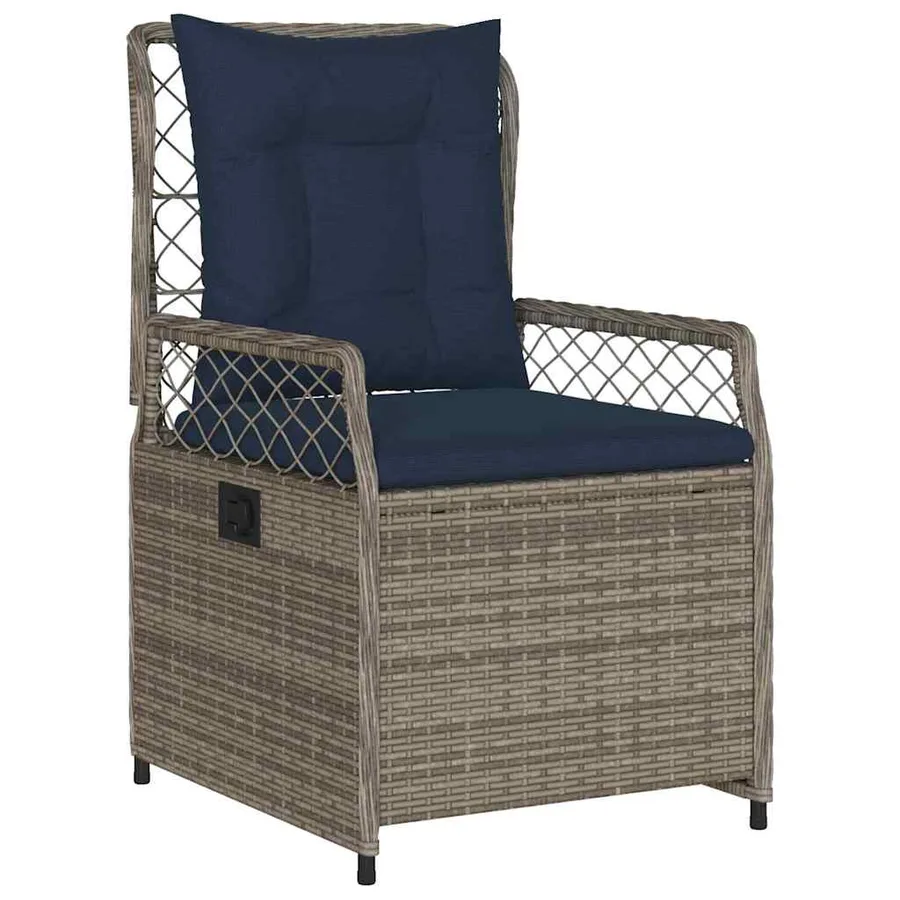 Ensemble de salle à manger pour jardin 3 pcs Gris polyrotin - 6