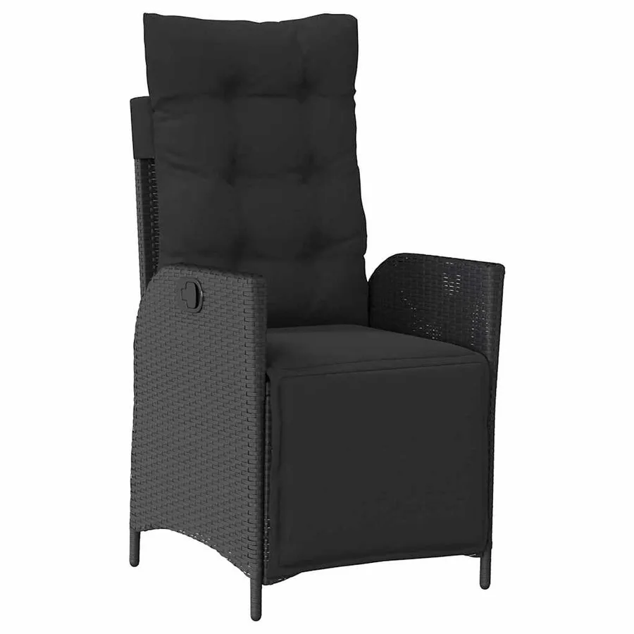 Ensemble de salle à manger pour jardin 3 pcs Noir polyrotin - 6