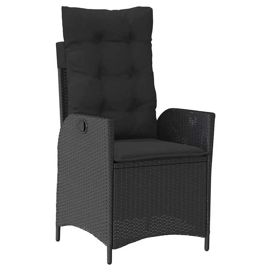 Ensemble de salle à manger pour jardin 7 pcs Noir polyrotin - 6