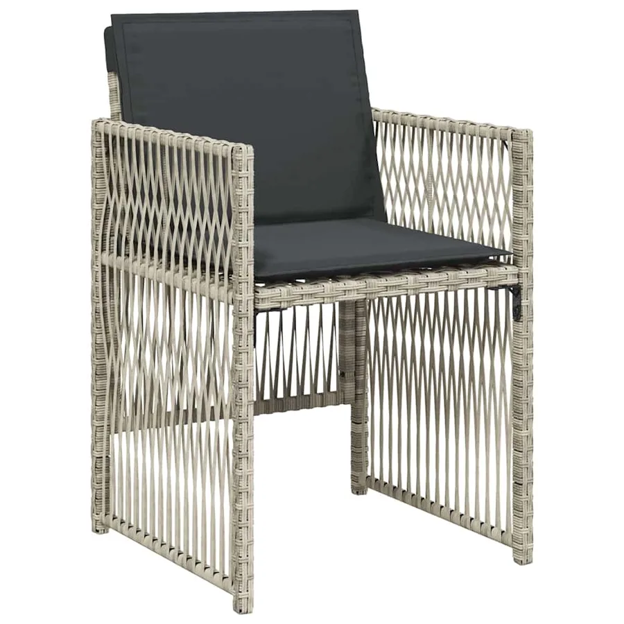Ensemble de salle à manger pour jardin 9 pcs Gris clair - 6