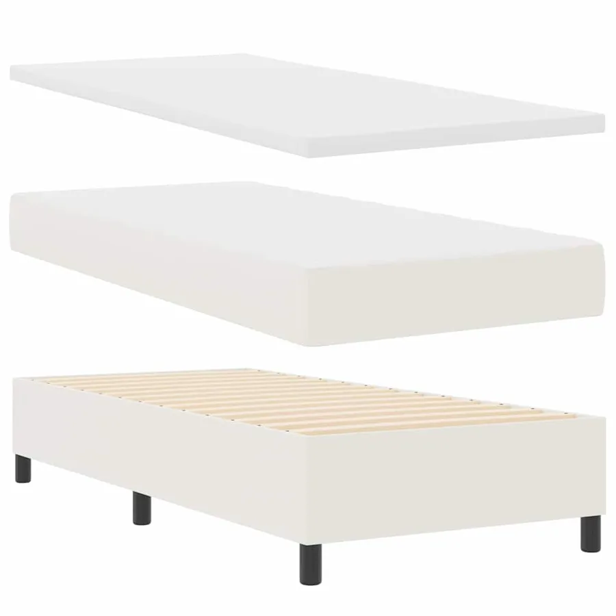 Lit à ressorts Crème et Blanc 80 x 200 cm - 5