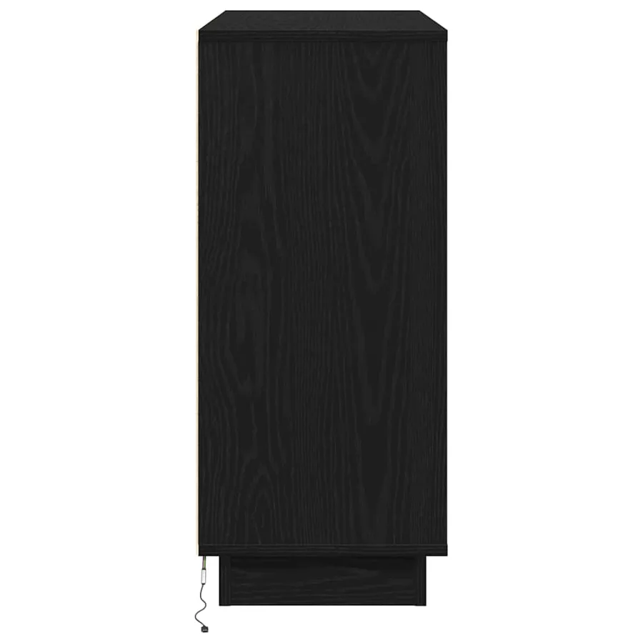 Buffet LED Chêne noir 90 x 32 x 75 cm Bois d'ingénierie - 10