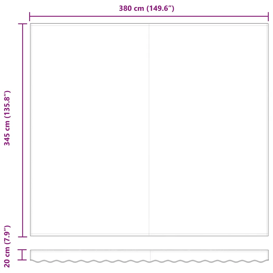 Auvent rétractable Vert et blanc 400 × 350 cm - 12