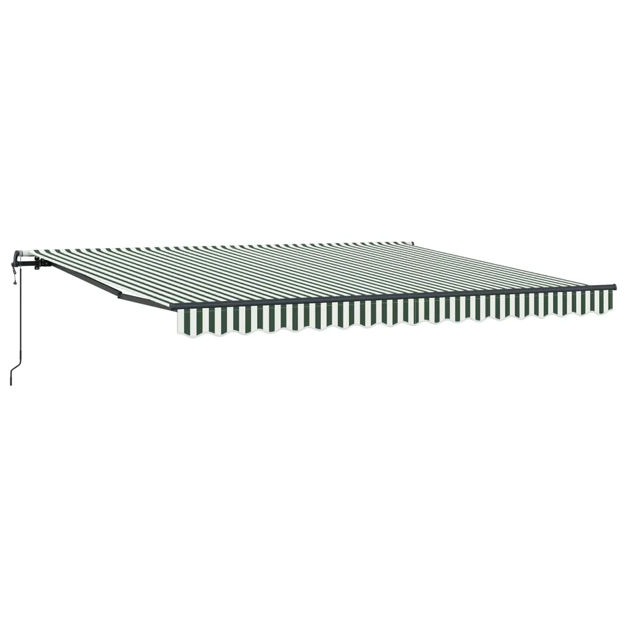 Auvent rétractable Vert et blanc 400 × 350 cm - 2