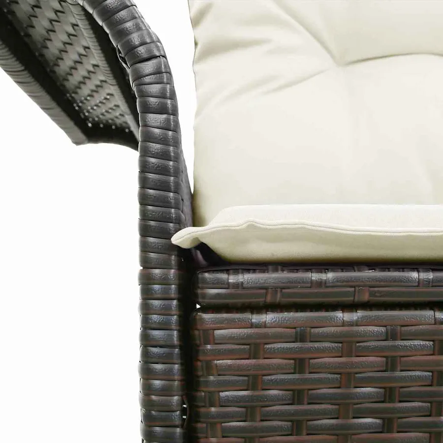 Canapé de jardin avec coussin Marron 141 x 62 x 69 cm polyrotin - 7
