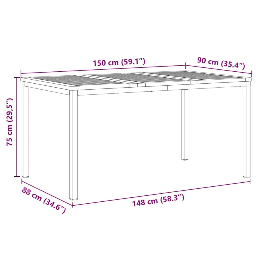 Ensemble de repas extérieur 7 pcs - 12