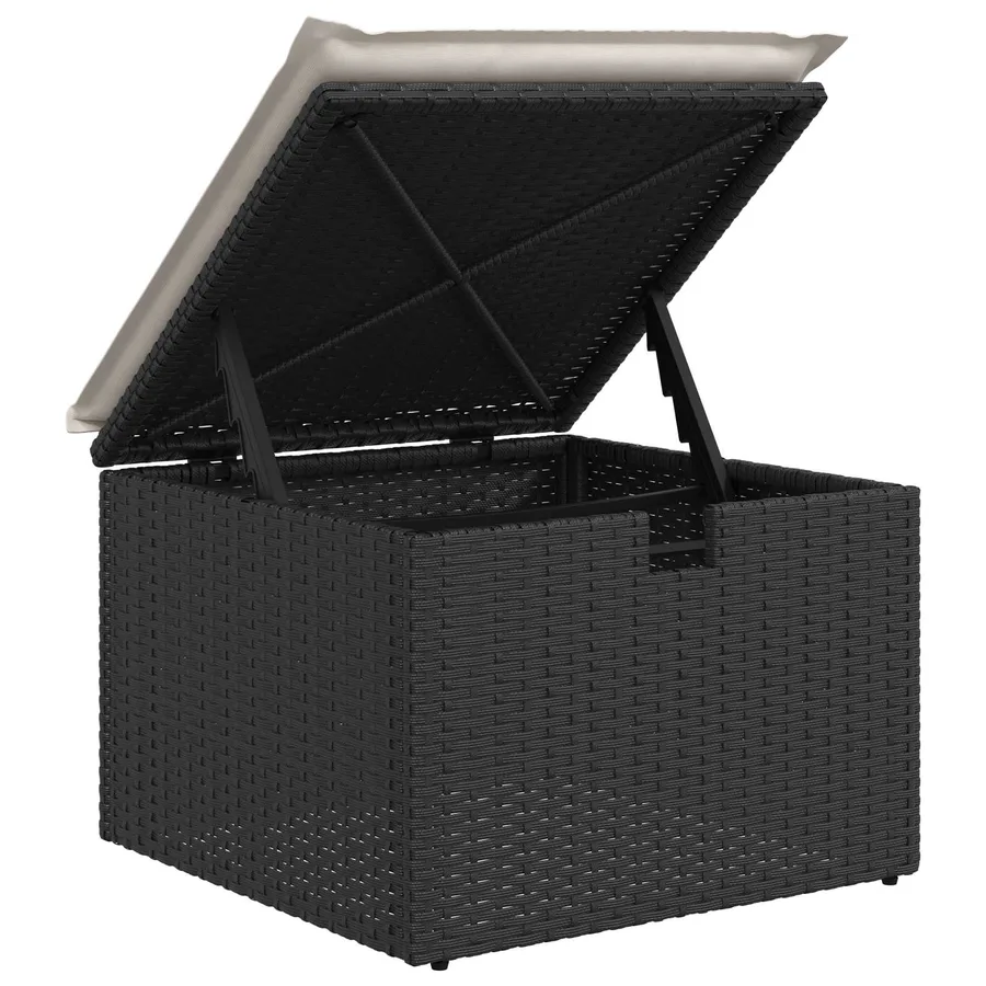 Ensemble de Canapés avec coussin 8 pcs Noir et Crème polyrotin - 10