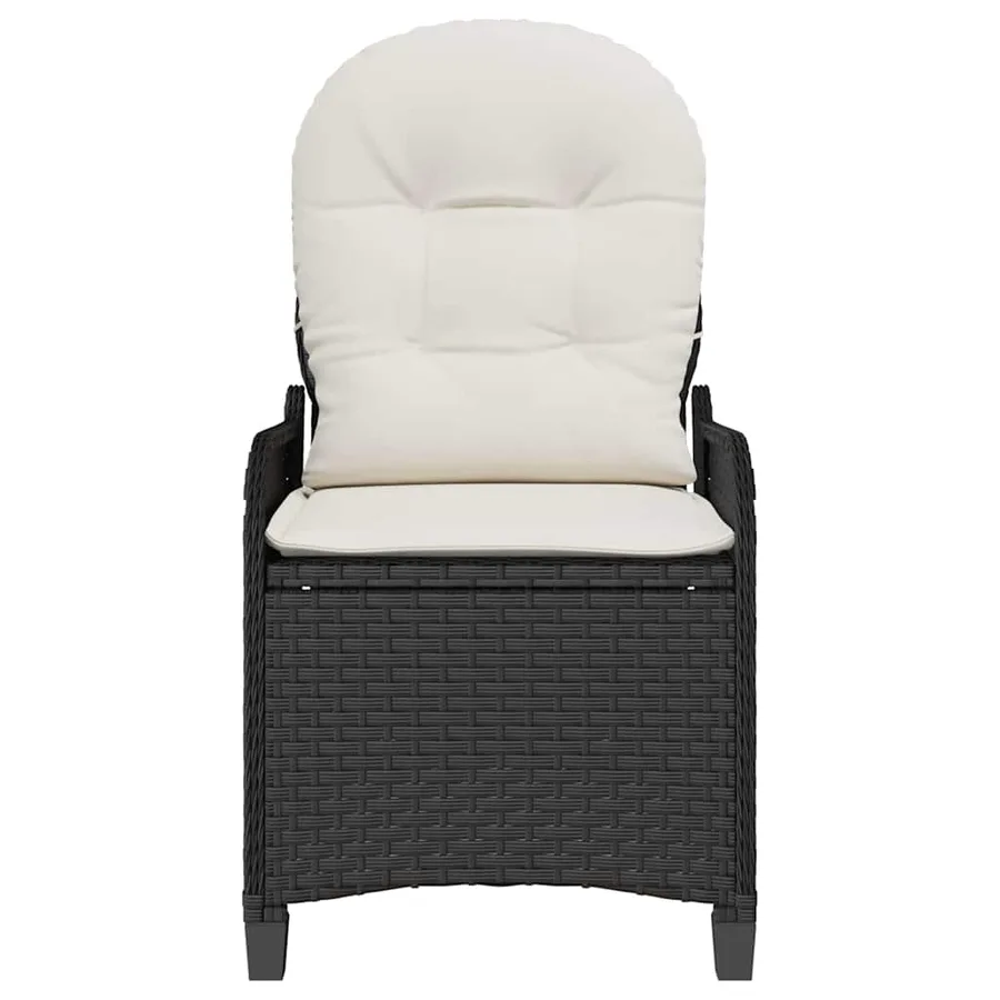 Fauteuil inclinable avec coussin Noir 56 x 66 x 95 cm polyrotin - 5