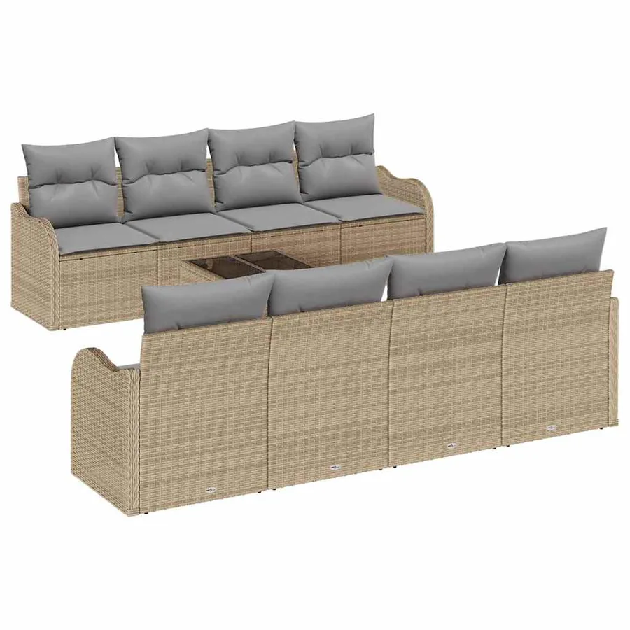 Ensemble de canapé de jardin Beige 55 x 55 x 37 cm polyrotin - 2