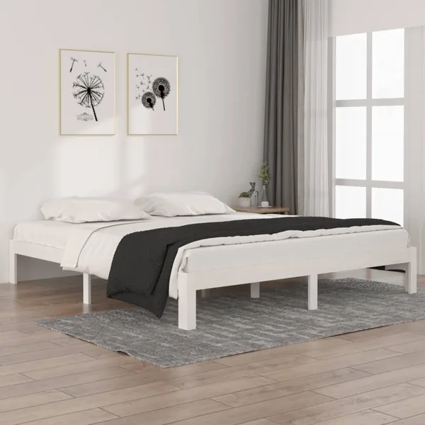 Cadre de lit sans matelas blanc 180x200 cm