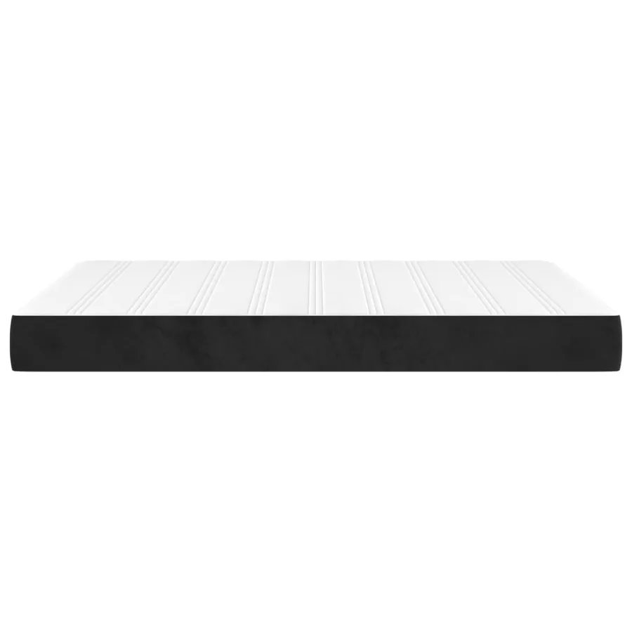 Matelas de lit à ressorts ensachés fermeté moyenne Noir 140x200x20 cm Velours - 4