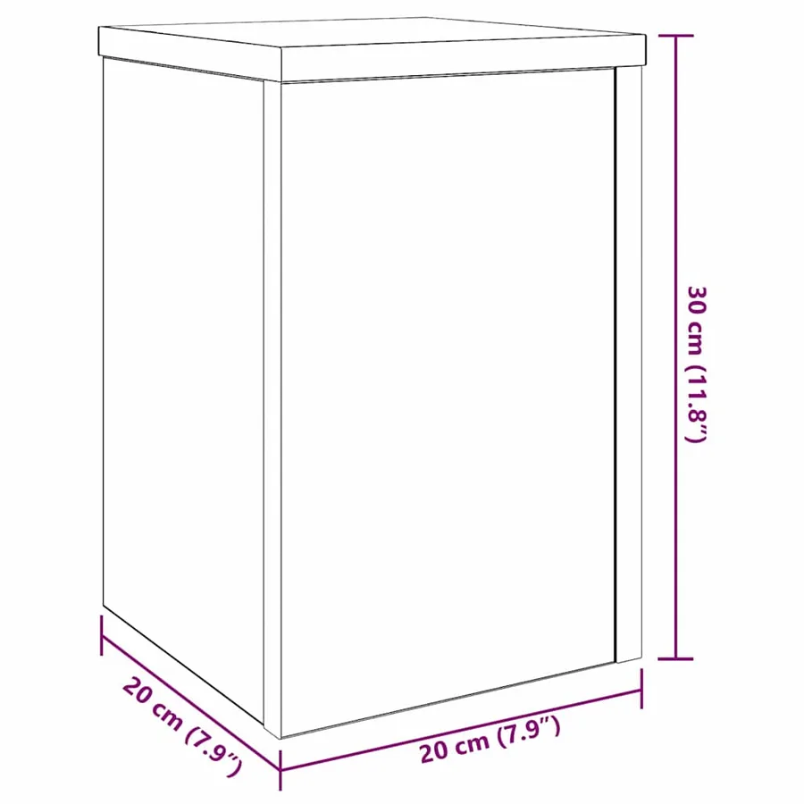 Support de Plante 2 pcs Chêne noir 20 x 20 x 30 cm - 8
