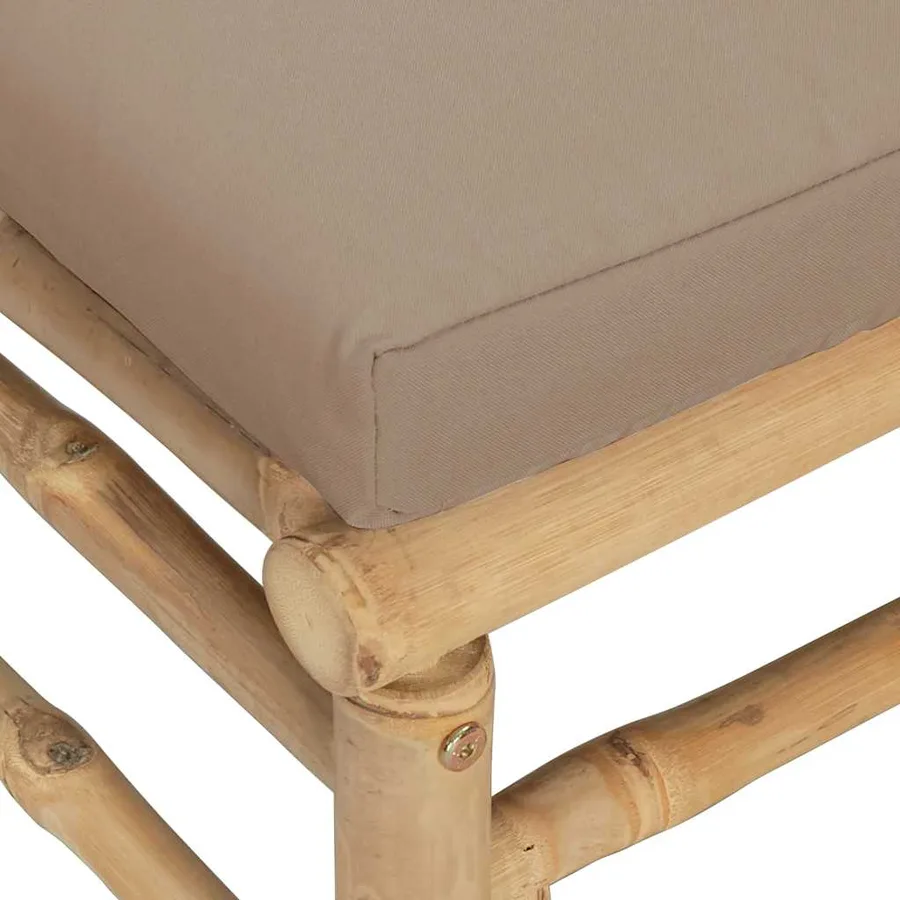 Salon de jardin 2 pcs avec coussins taupe bambou - 8