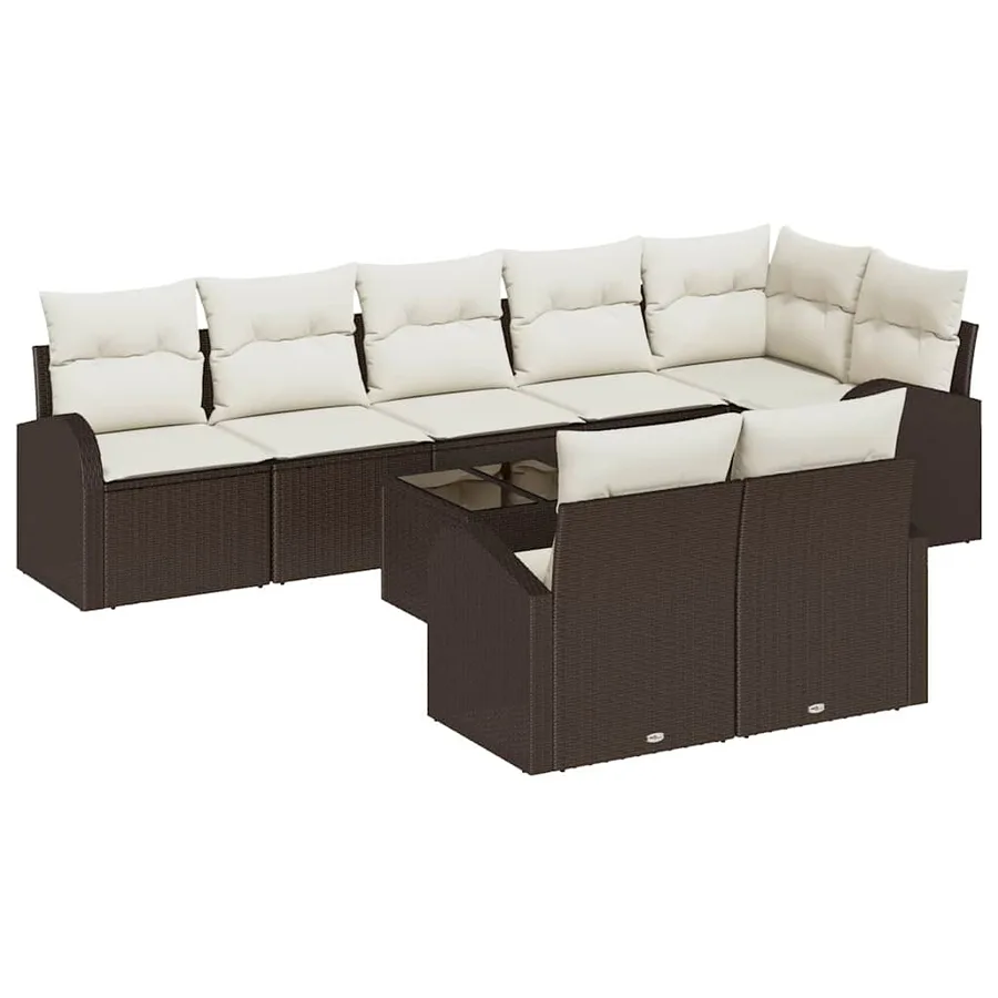 Ensemble de canapé de jardin Marron et Crème 55 x 55 x 37 cm - 2