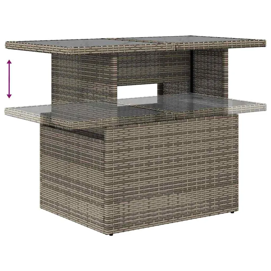 Ensemble de canapé de jardin 8 pcs Gris Poly Rattan - 14