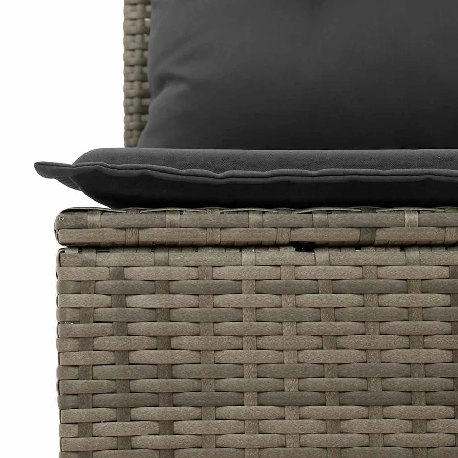 Ensemble de canapé de jardin 8 pcs Gris Poly Rattan - 8