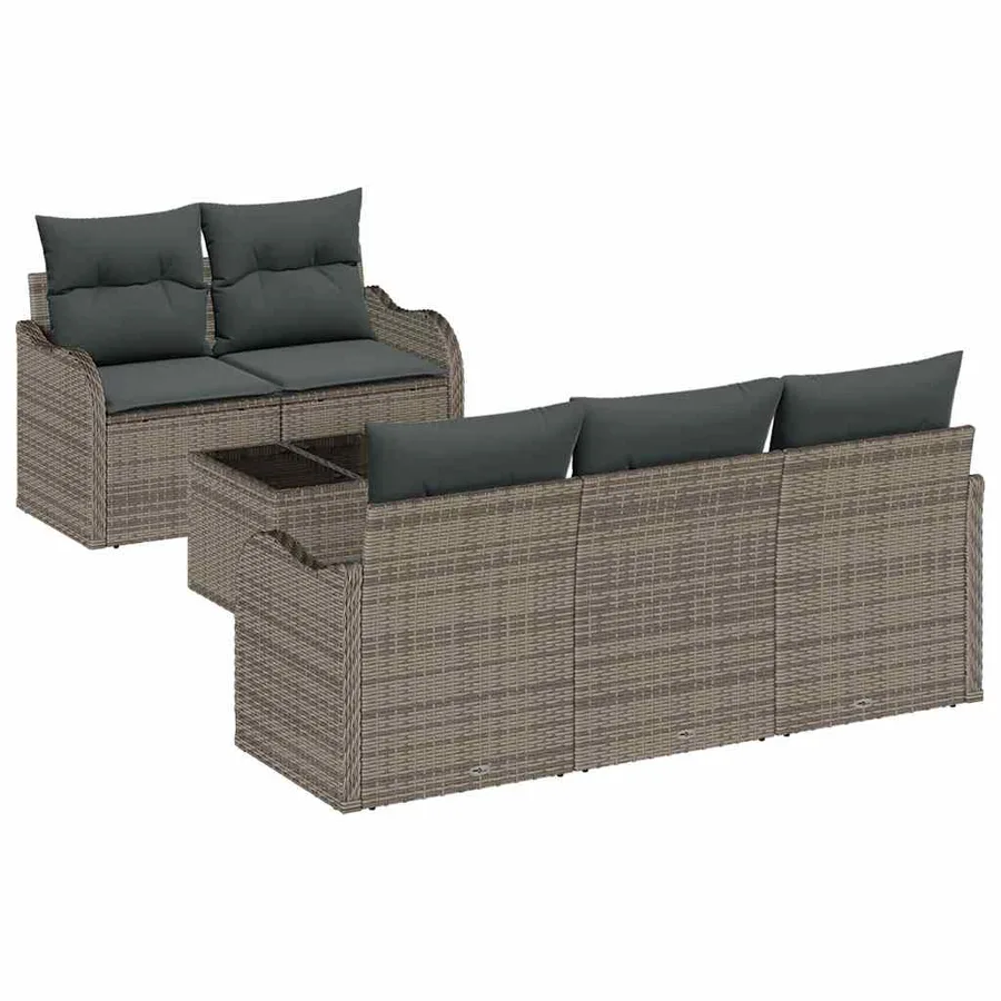 Ensemble de canapé de jardin avec coussin 6 pcs Gris - 2