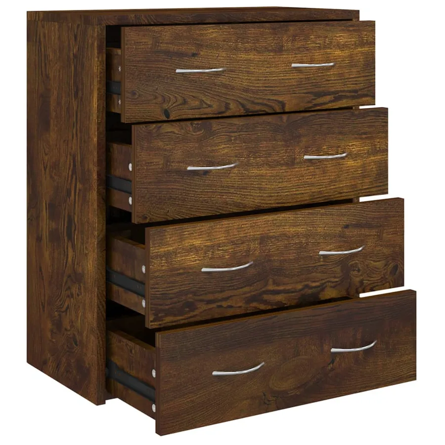 Buffet avec 4 tiroirs 60x30,5x71 cm Chêne fumé - 2
