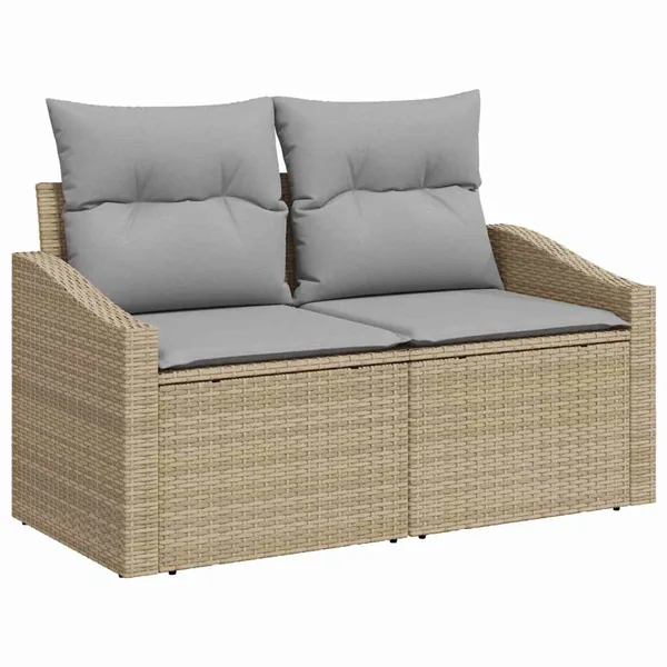 Canapé de jardin avec coussin 123 x 62 x 69 cm polyrotin