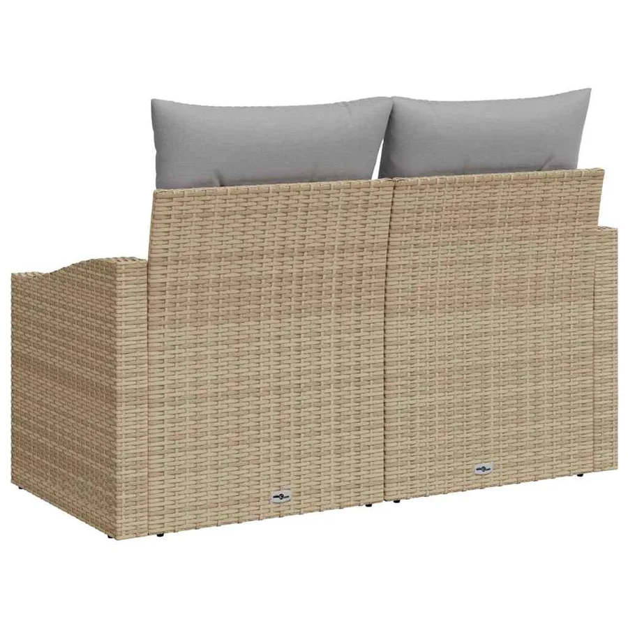 Canapé de jardin avec coussin 123 x 62 x 69 cm polyrotin - 4