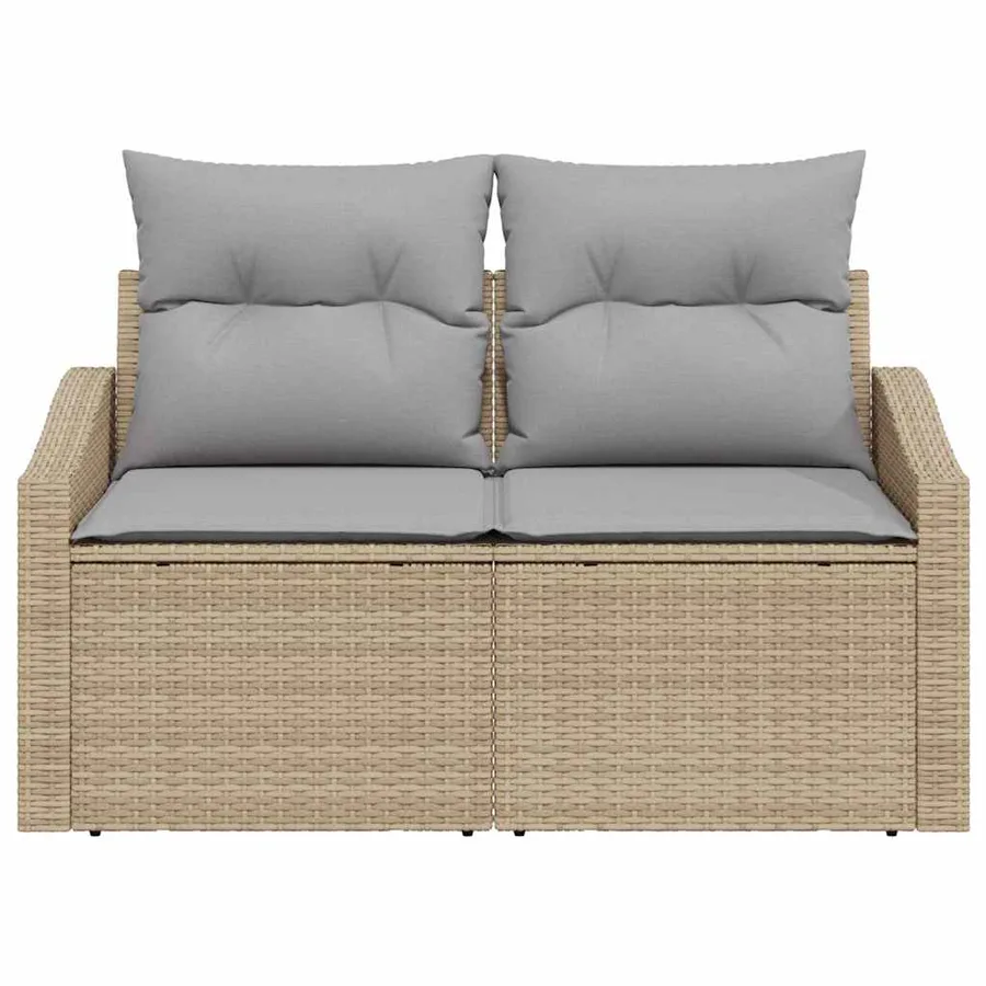 Canapé de jardin avec coussin 123 x 62 x 69 cm polyrotin - 5