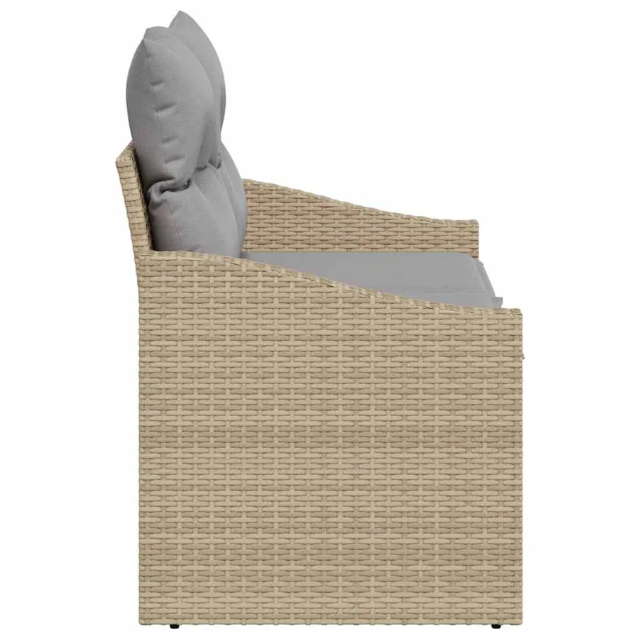 Canapé de jardin avec coussin 123 x 62 x 69 cm polyrotin - 6
