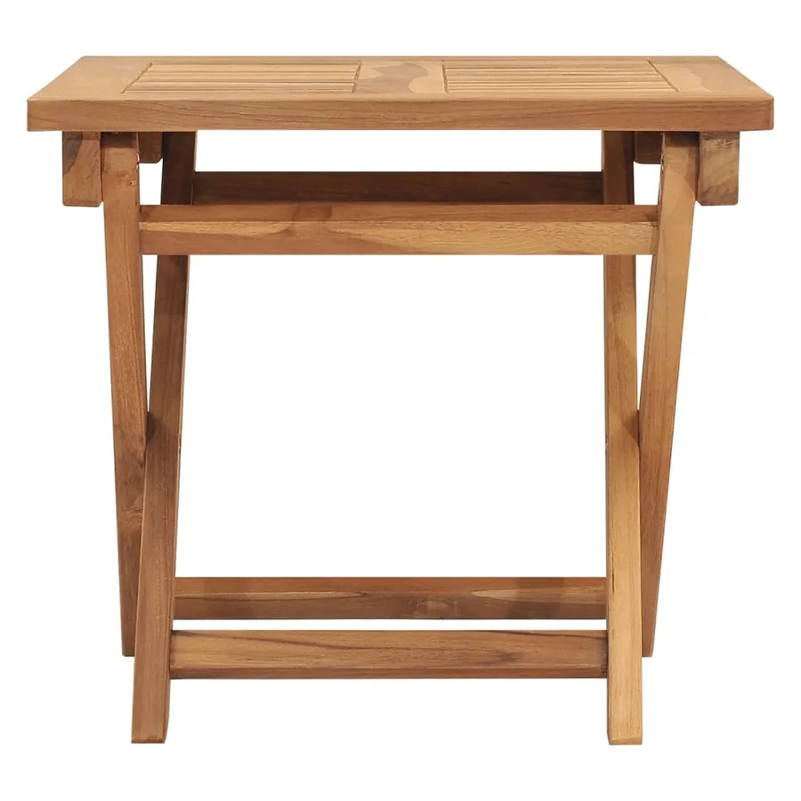 Chaise longue avec table Bois de teck solide - 9