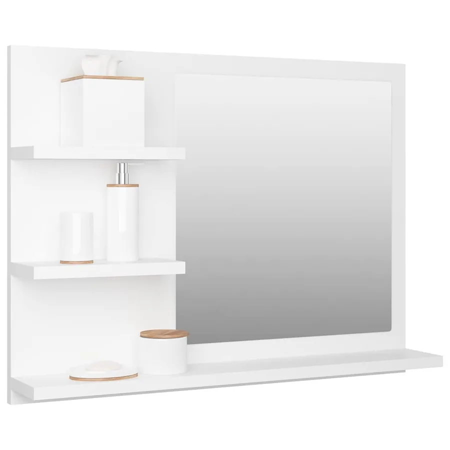 Miroir de salle de bain blanc 60x10,5x45 cm bois d’ingénierie - 3