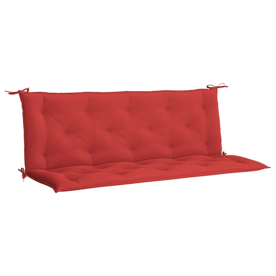 Coussin de banc de jardin rouge 150x(50+50)x7 cm tissu oxford - 2