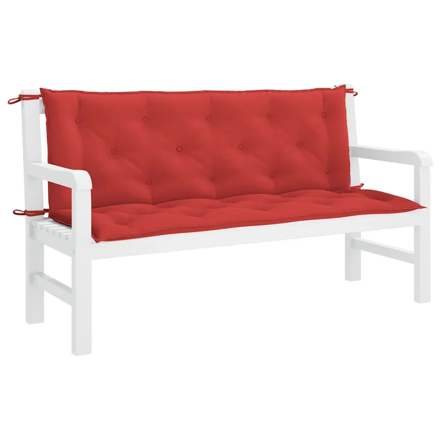 Coussin de banc de jardin rouge 150x(50+50)x7 cm tissu oxford - 4