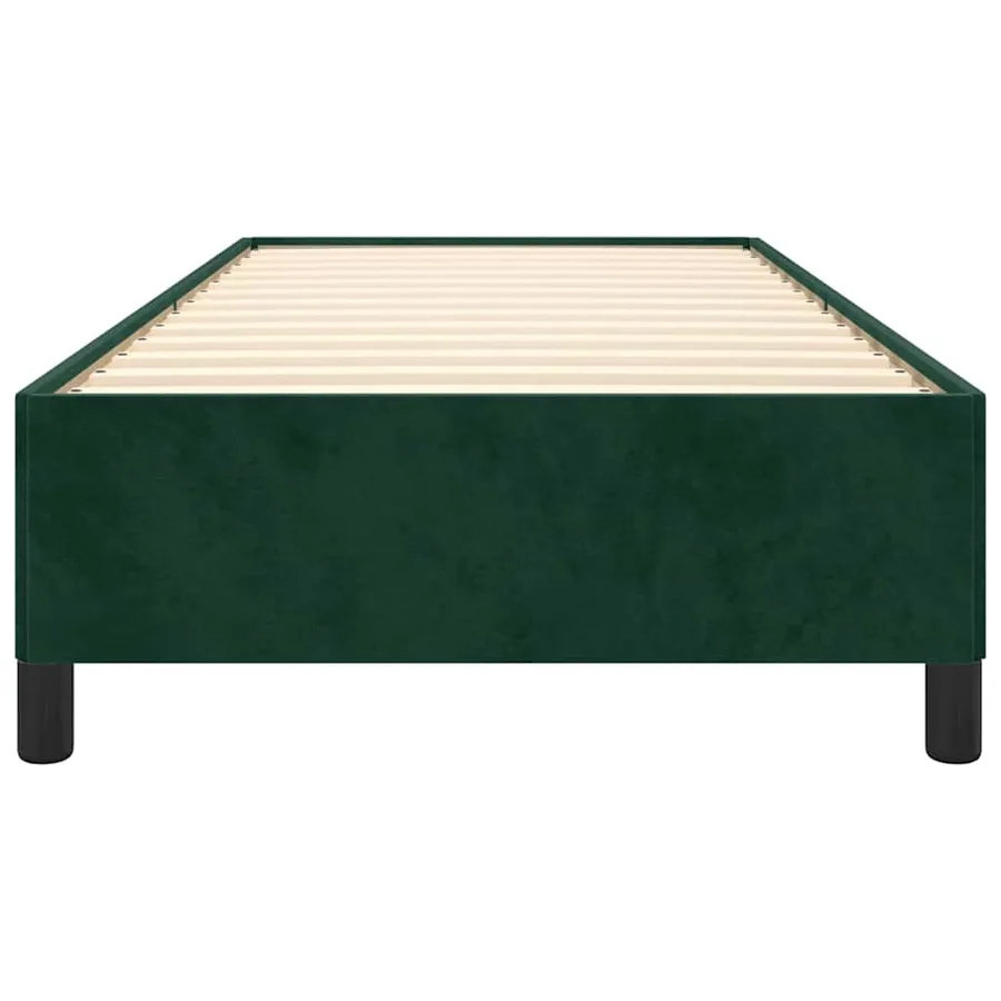 Cadre de lit sans matelas vert foncé 100x200 cm velours - 5