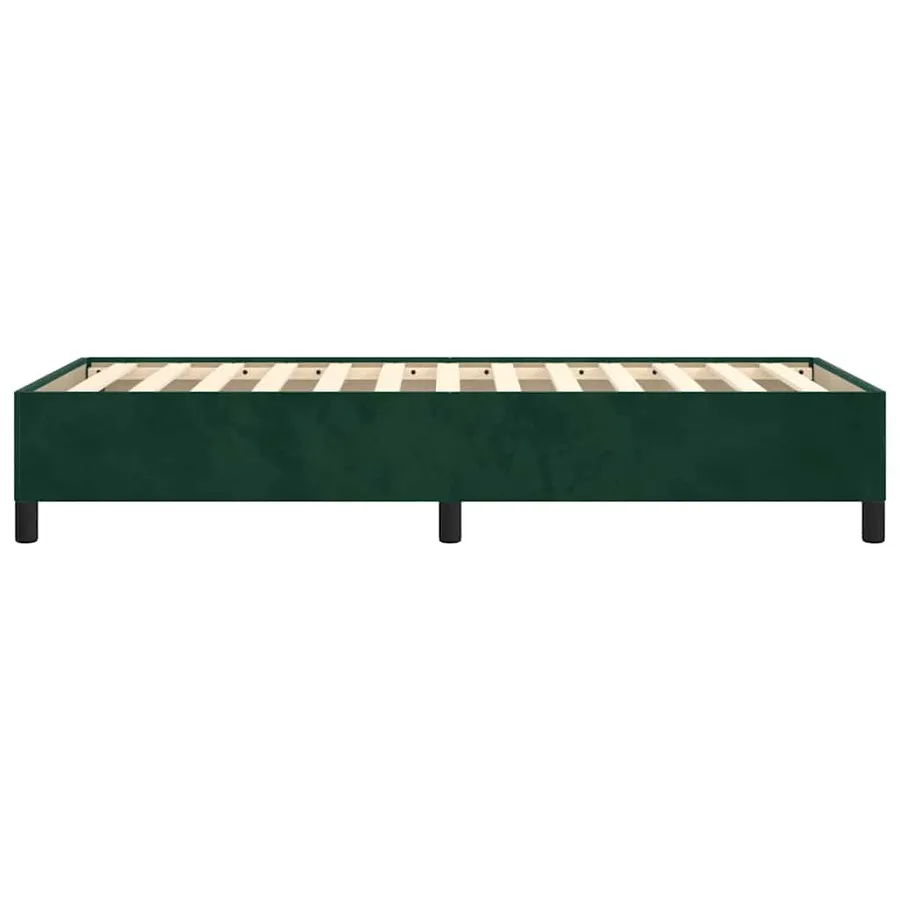 Cadre de lit sans matelas vert foncé 100x200 cm velours - 6