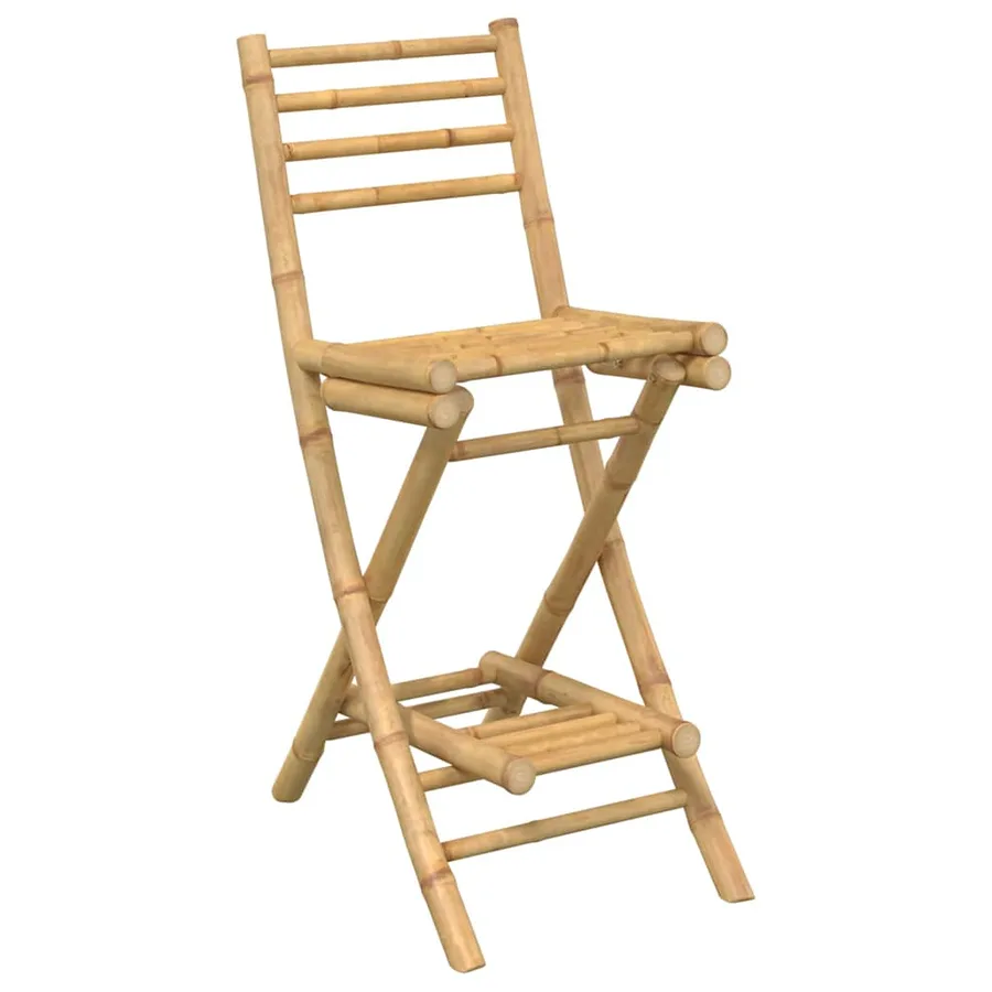 Ensemble de bar d'extérieur pliable en bambou 3 pcs - 5
