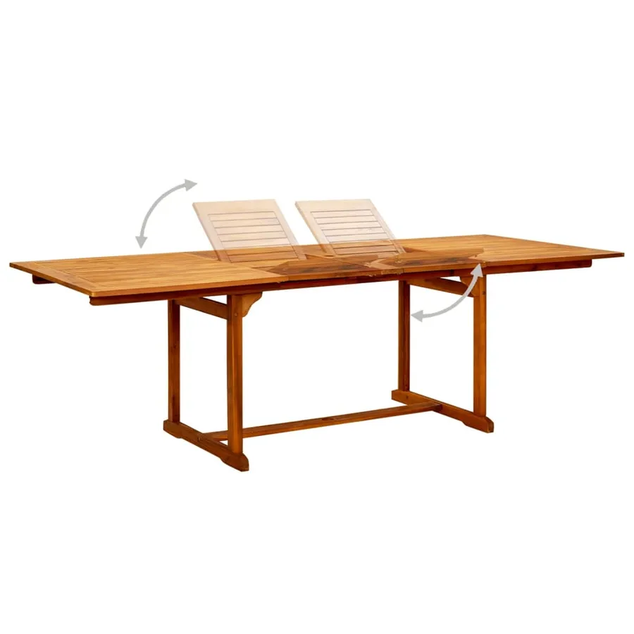 Table à dîner de jardin (160-240)x100x75cm Bois d'acacia massif - 3