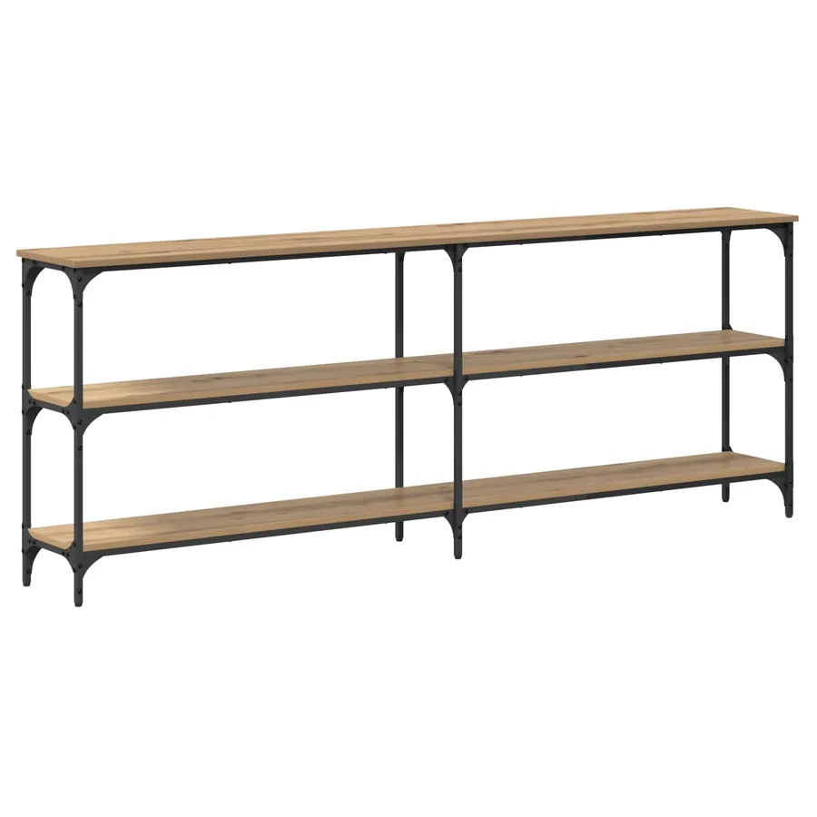 Table console chêne artisanal 200 x 29 x 75 cm - 7