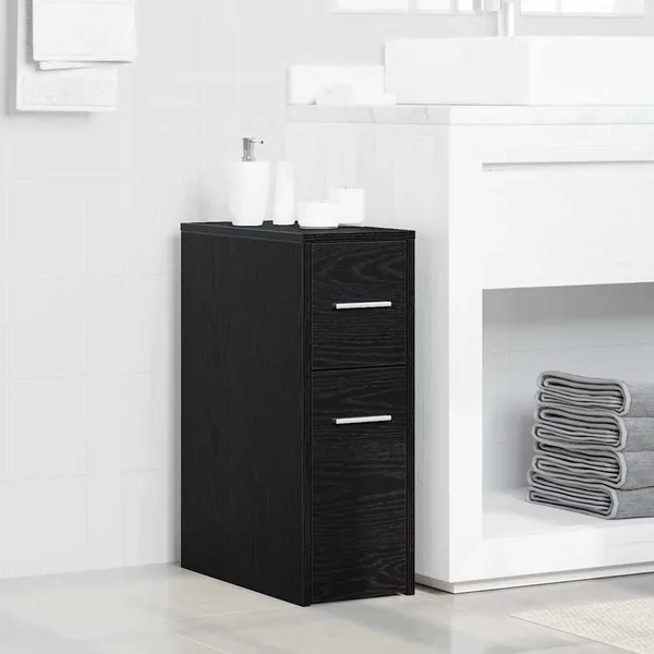 Ensemble de mobilier de salle de bain Montage mural Chêne noir