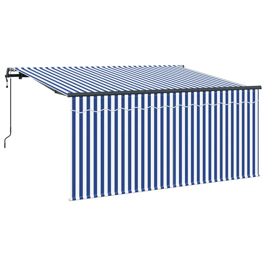 Auvent Rétractable Bleu et Blanc 300 x 200 cm - 2