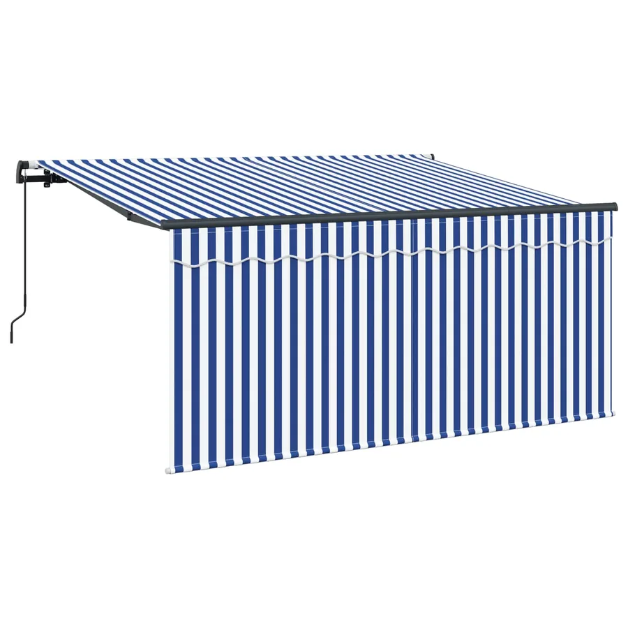 Auvent Rétractable Bleu et Blanc 300 x 200 cm - 2