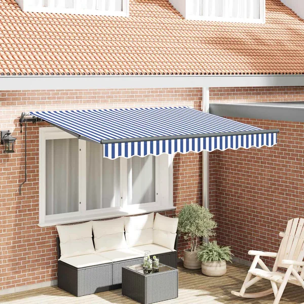 Auvent Rétractable Bleu 250 x 200 cm tissu