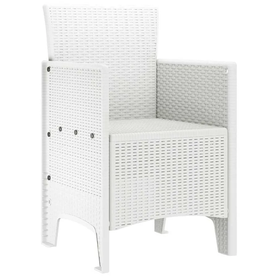 Chaise de jardin 2 pcs Blanc 53 x 49 x 85 cm Polypropylène - 4